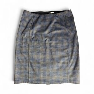 Liverpool Los Angeles Corpcore Knit Blue Plaid Pencil Skirt office Siren SZ 10P